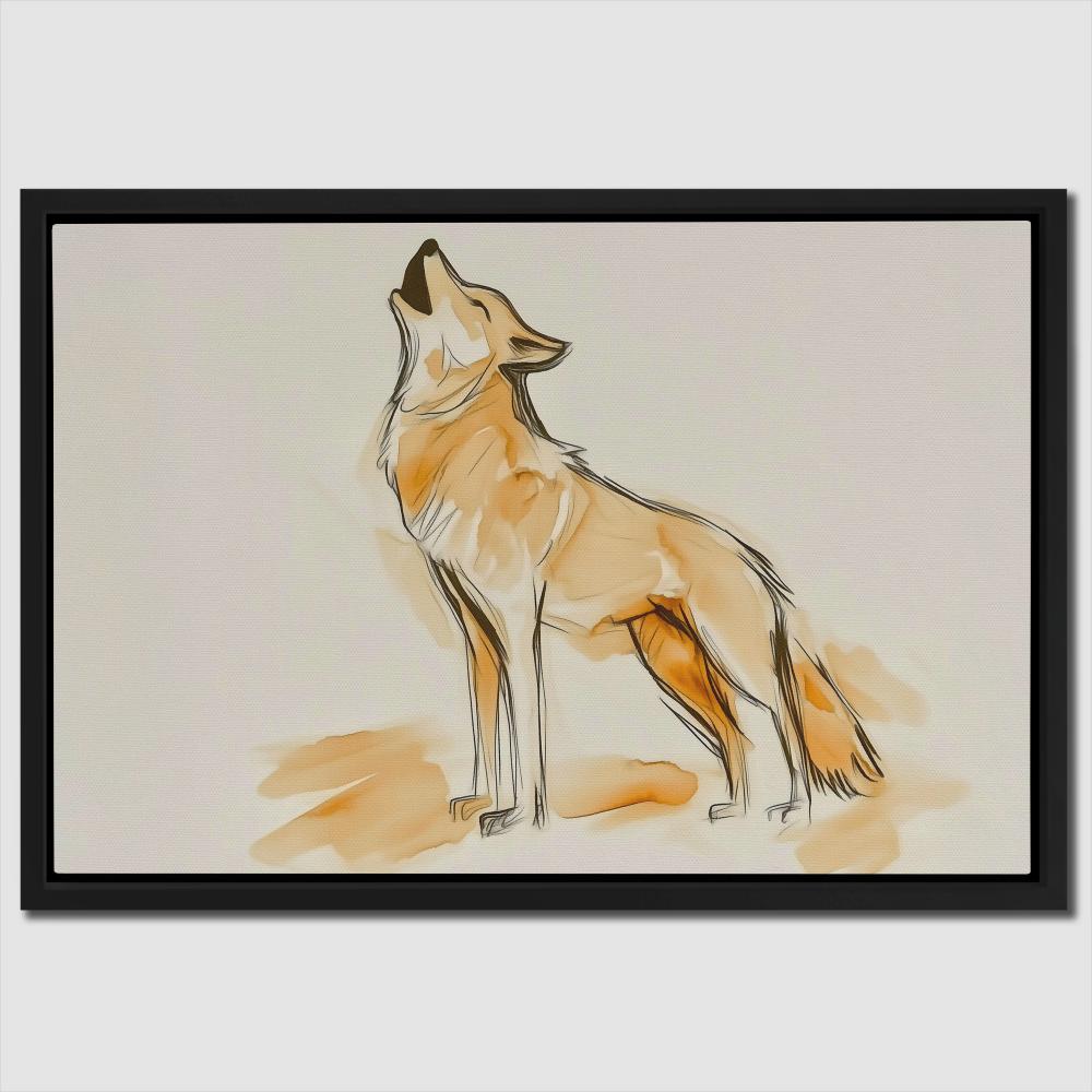 Howling Beige Wolf - Luxury Wall Art
