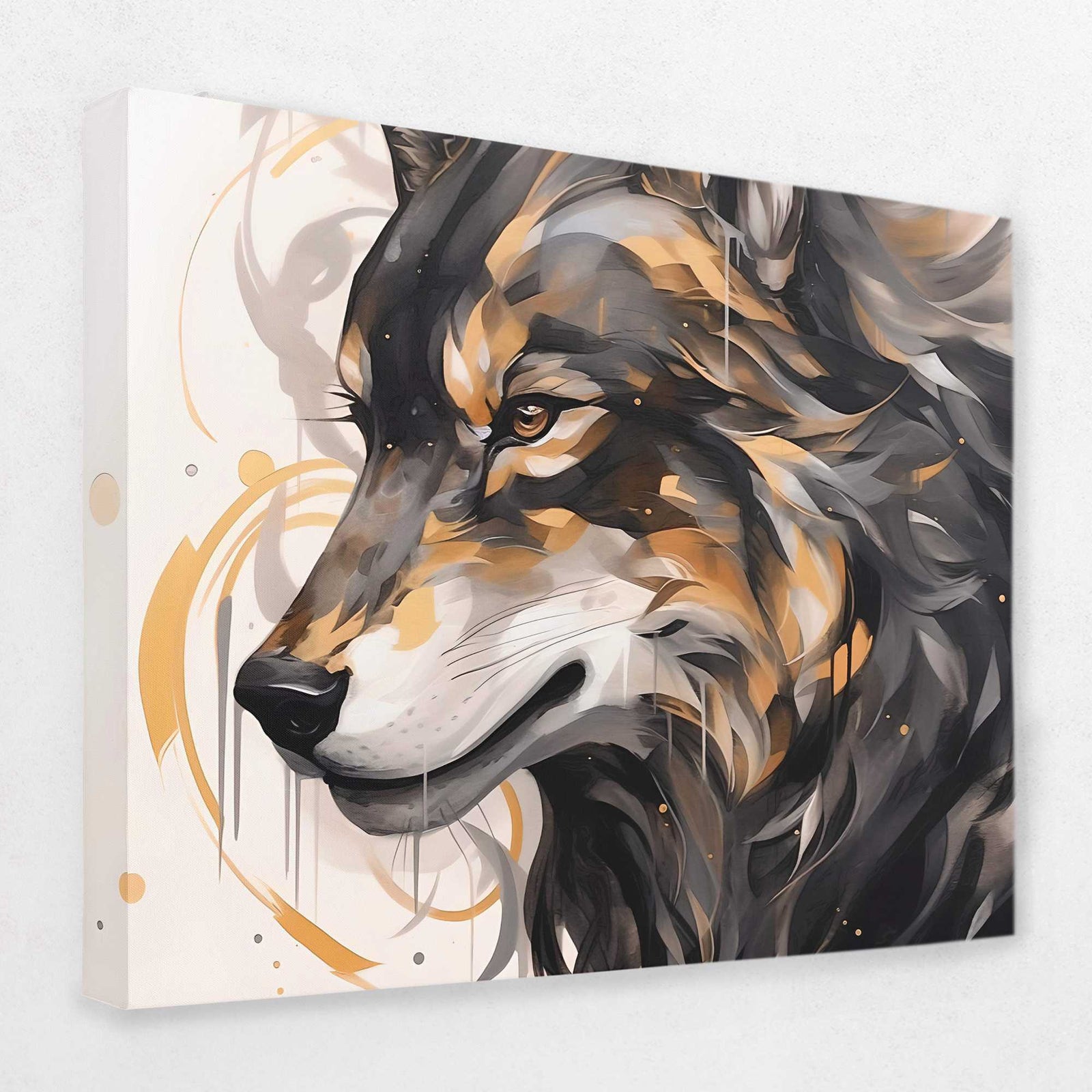 Howling Gold - Animals Canvas Wall Art