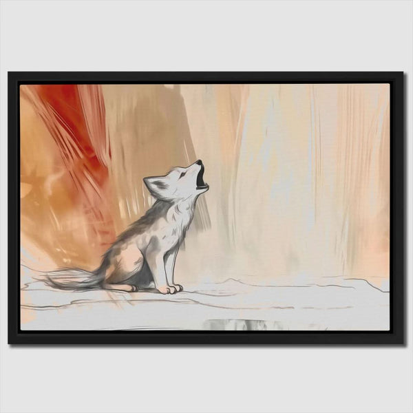 Howling Wolf Cub in a room