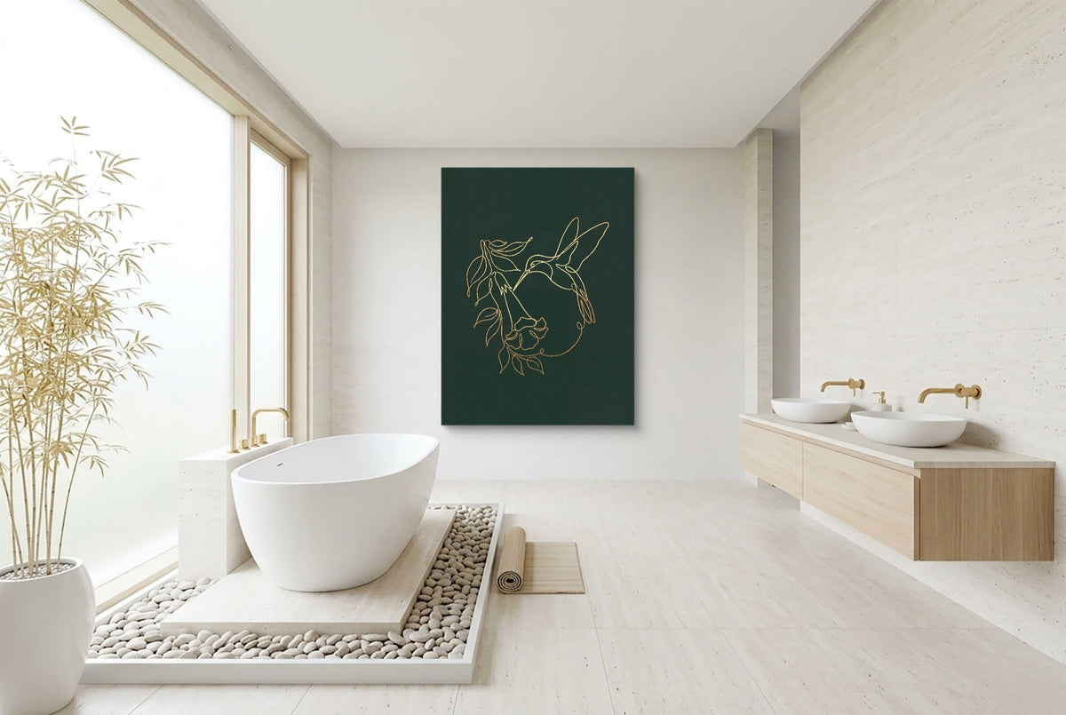 Hummingbird Bloom Line - Luxury Wall Art