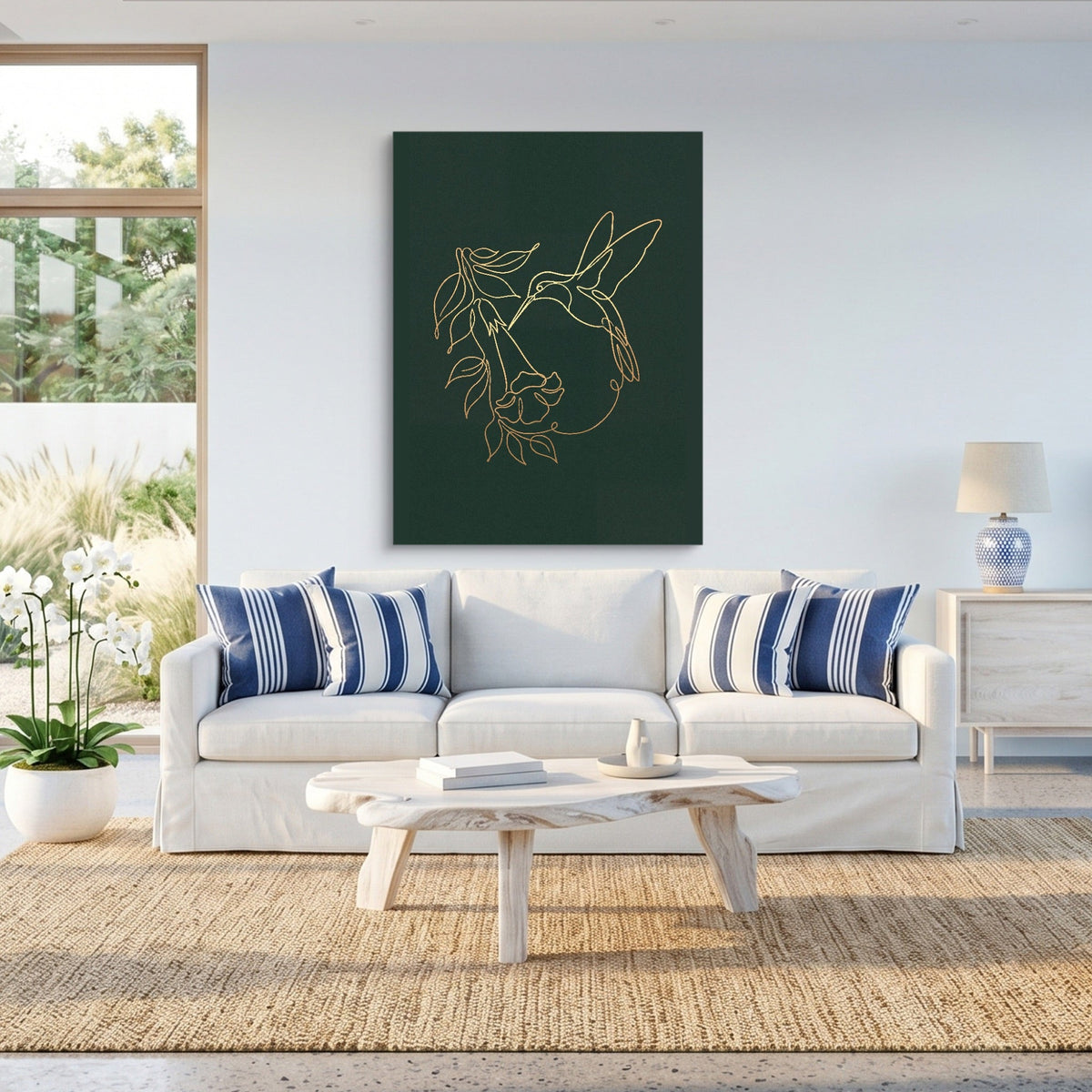 Hummingbird Bloom Line - Luxury Wall Art