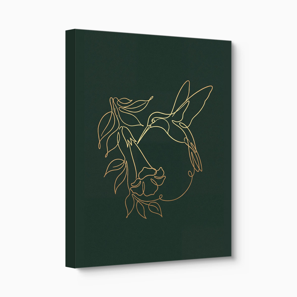 Hummingbird Bloom Line — hummingbird bloom line angled flush print