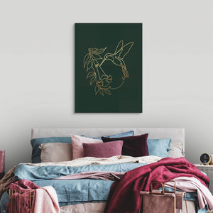 Hummingbird Bloom Line — hummingbird bloom line sq luxury bedroom 1port flush print