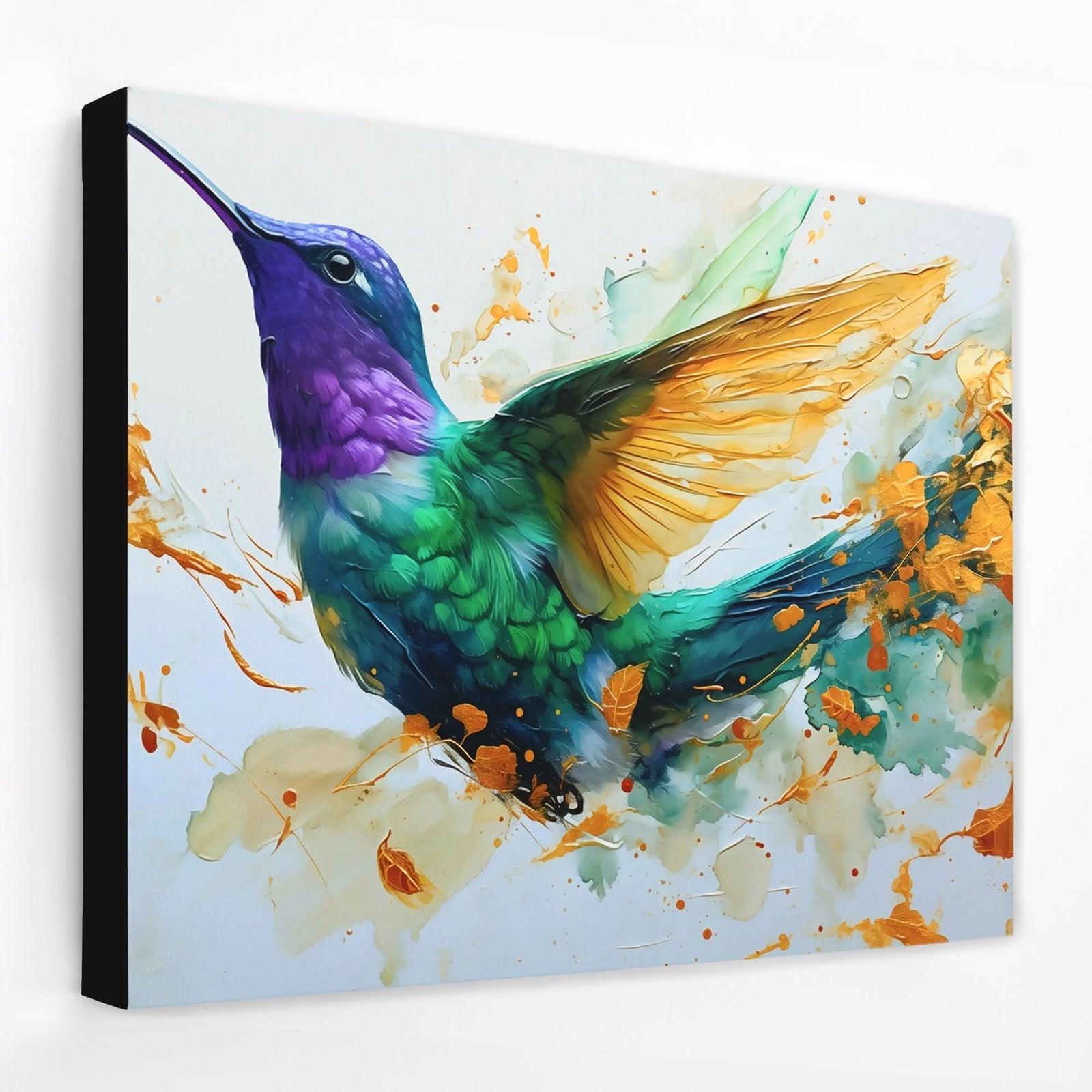 Hummingbird Dance - Animals Canvas Wall Art
