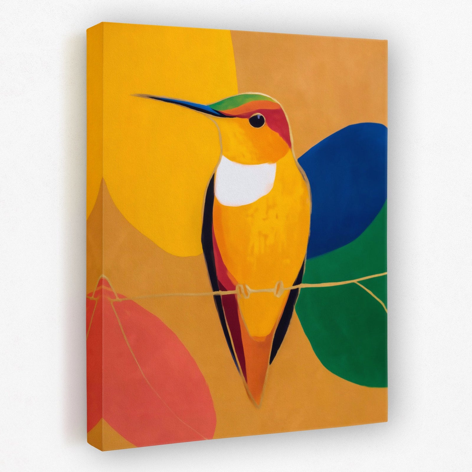 Hummingbird Golden Wings - Luxury Wall Art