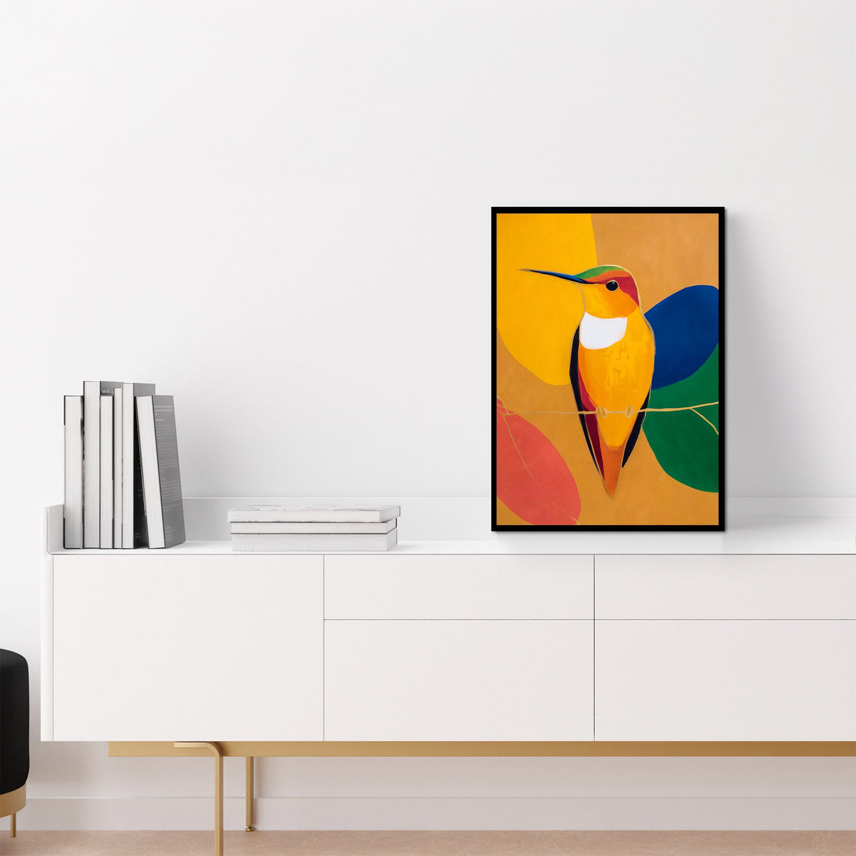 Hummingbird Golden Wings - Luxury Wall Art