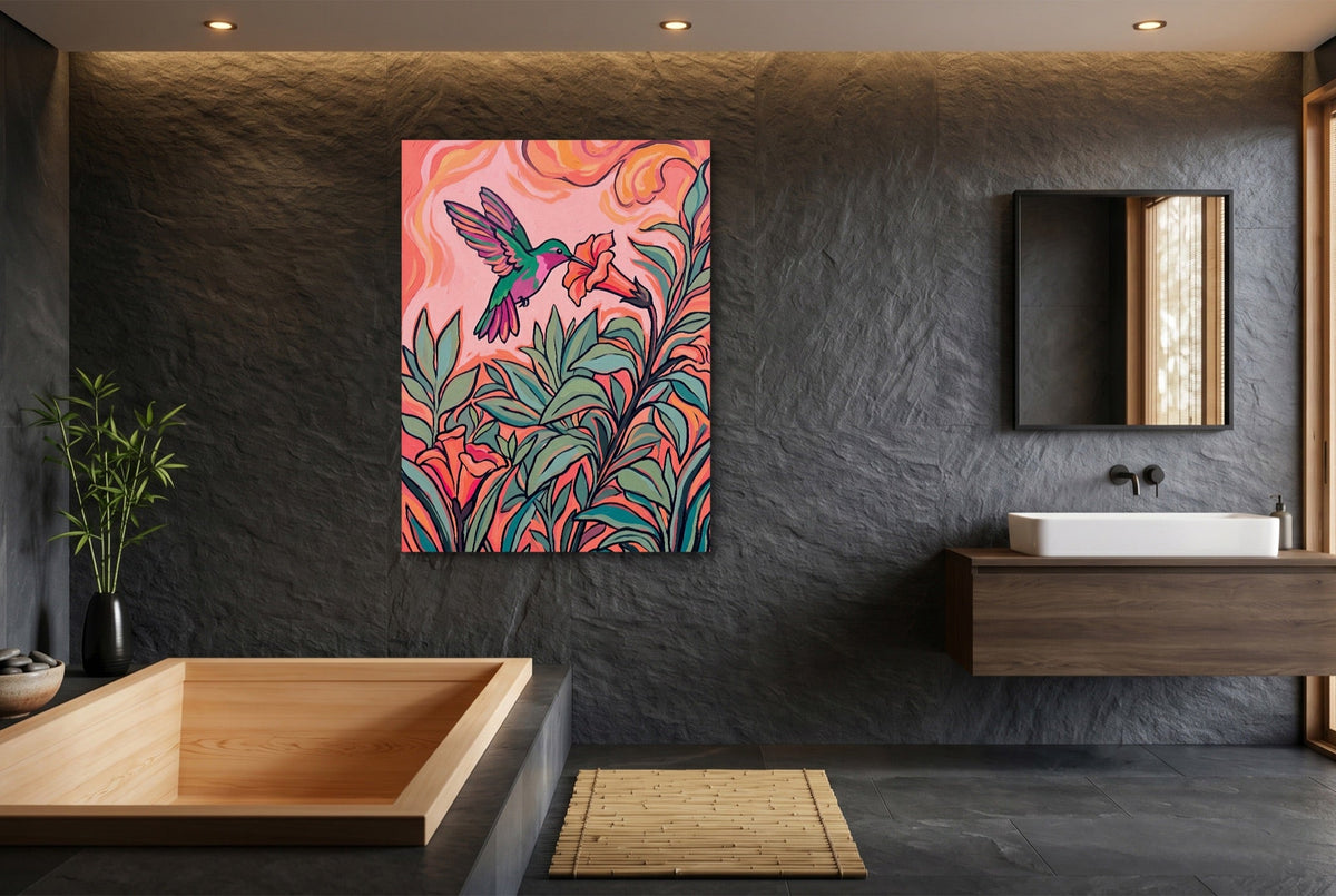Hummingbird Nectar Sip - Luxury Wall Art