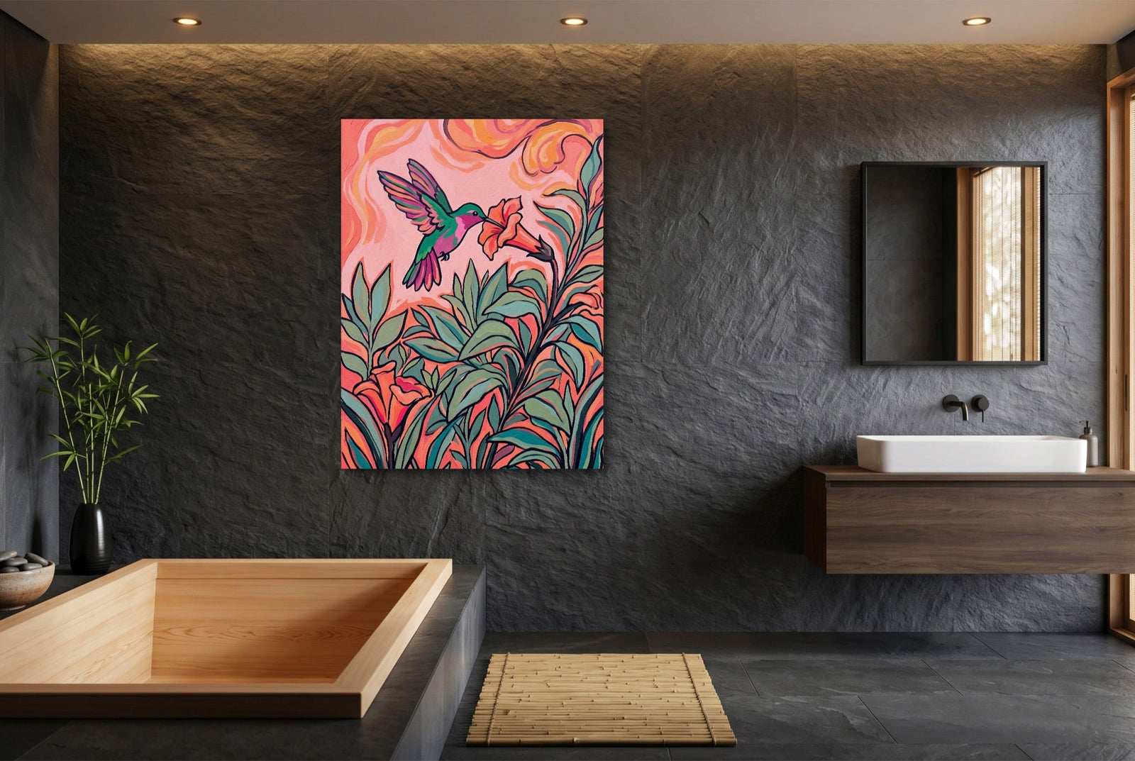 Hummingbird Nectar Sip - Luxury Wall Art