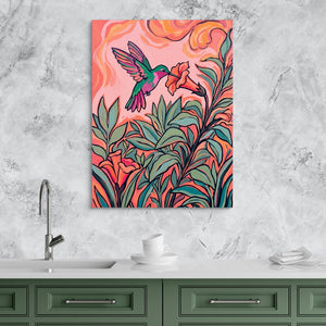 Hummingbird Nectar Sip - Luxury Wall Art