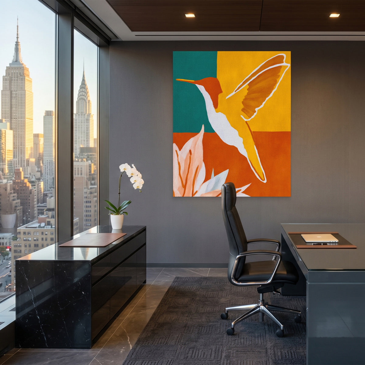 Hummingbird Ochre Hover — Hummingbird Ochre Hover Office View Port 102