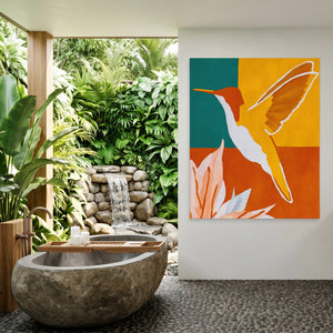 Hummingbird Ochre Hover — Hummingbird Ochre Hover Outdoor Bathroom Port 124