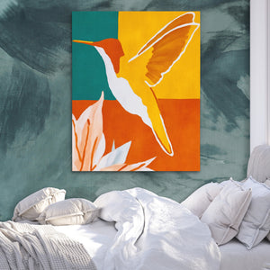 Hummingbird Ochre Hover — Hummingbird Ochre Hover Side Bebd Green Abstract 234