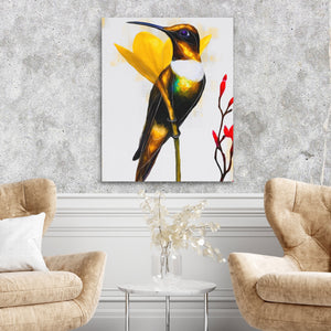 Hummingbird Resting — Hummingbird Resting Two Chairs Cement Wall 257