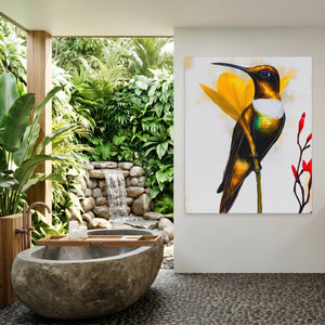 Hummingbird Resting — Hummingbird Resting Outdoor Bathroom Port 125