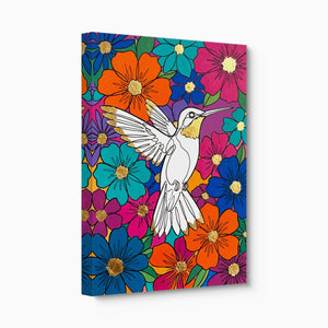 Hummingbird Vibrant Bloom — hummingbird vibrant bloom angled flush print