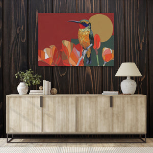 Hummingbird's Coral Garden - Luxury Wall Art