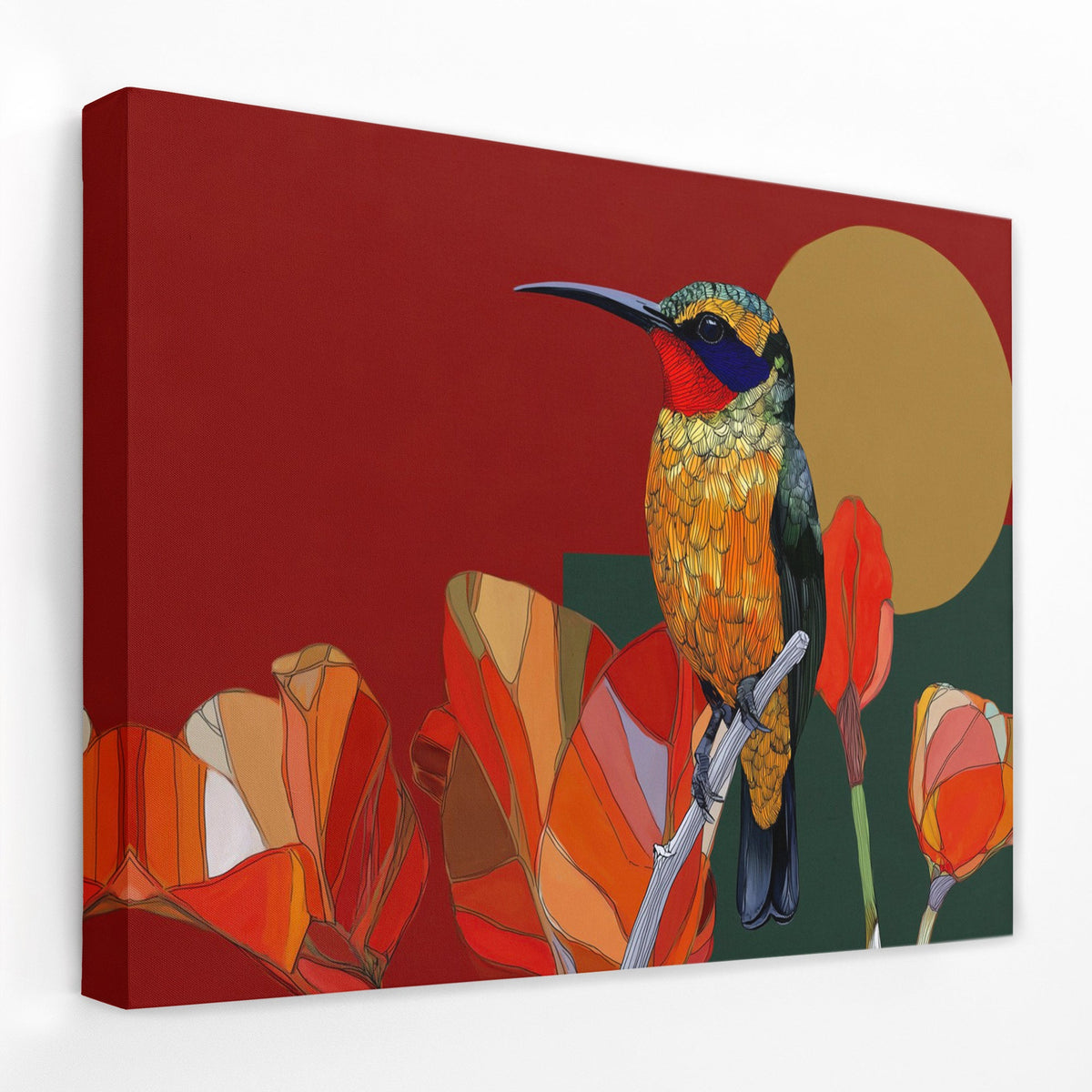 Hummingbird's Coral Garden - Luxury Wall Art