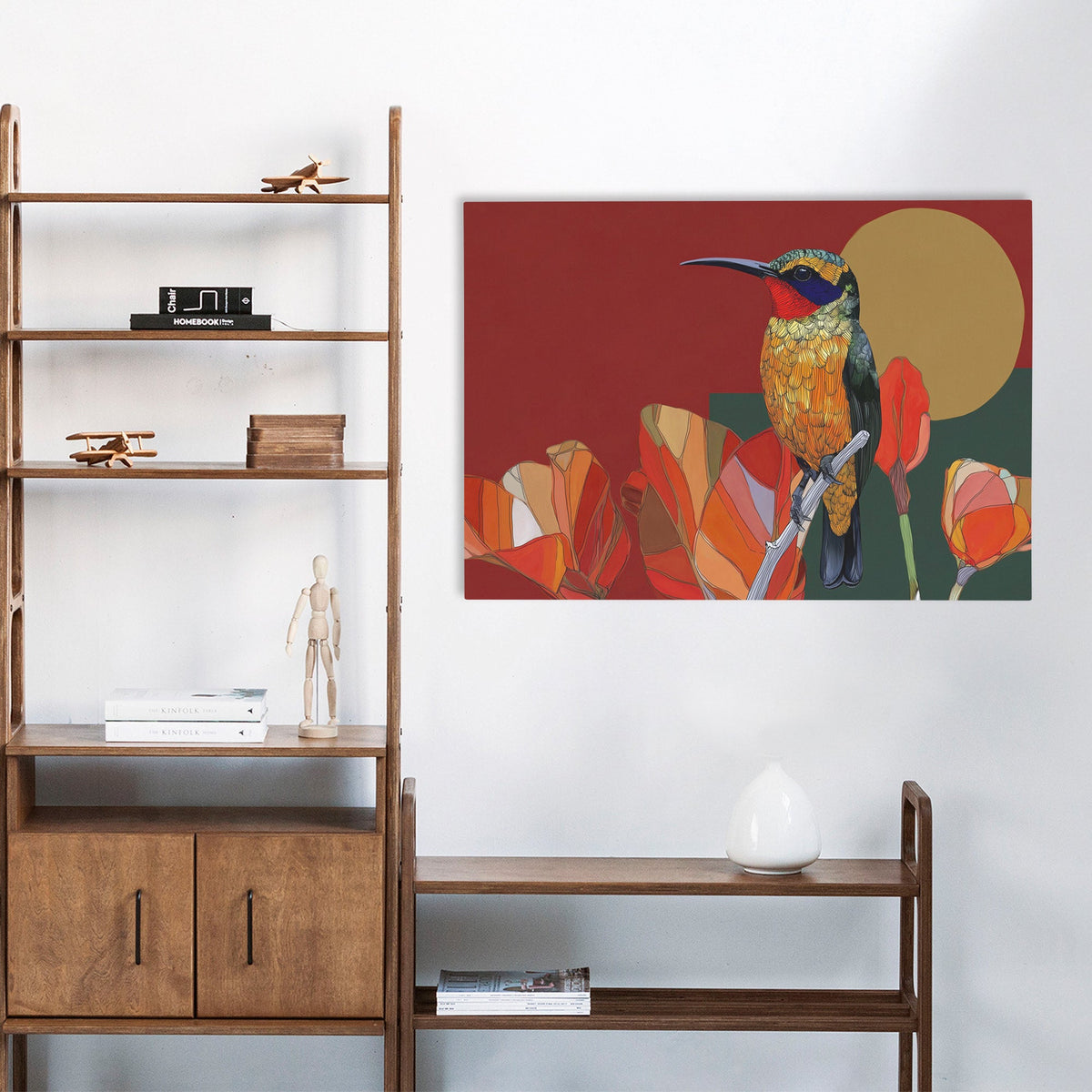 Hummingbird's Coral Garden - Luxury Wall Art