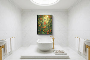 Hummingbirds Golden Nectar — hummingbirds golden nectar luxury bathroom interior 2 1port framed black