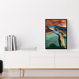Humpback Golden Depths - Luxury Wall Art