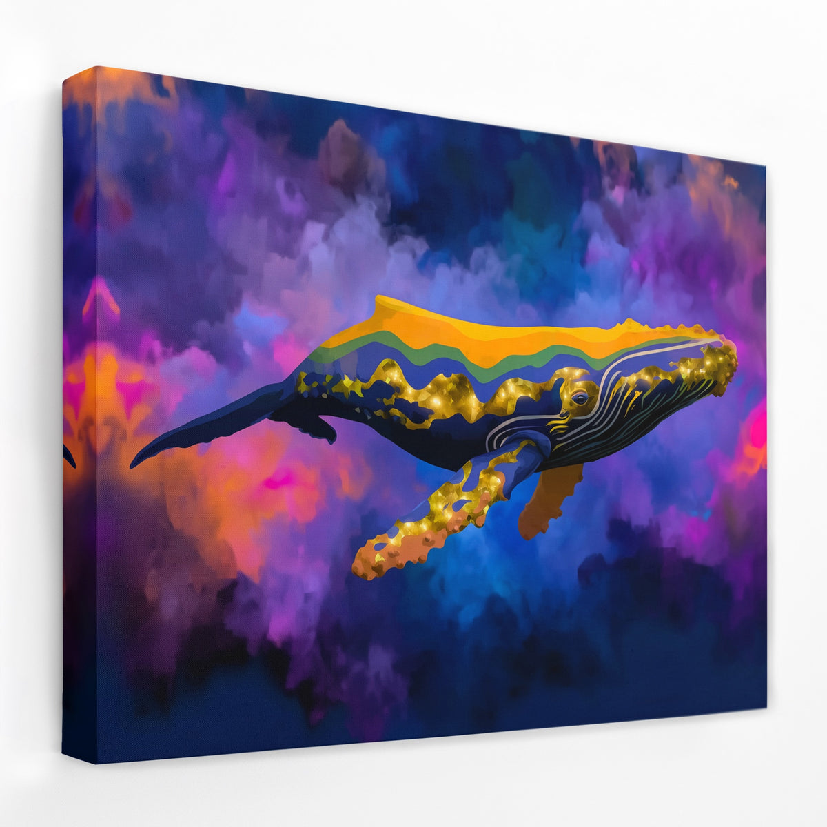 Humpback Whale Nocturne — Humpback Whale Nocturne Landscape   Side View   Mirror Wrap 14