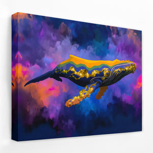 Humpback Whale Nocturne — Humpback Whale Nocturne Landscape   Side View   Mirror Wrap 14