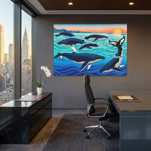Humpback Whales Sunset — Humpback Whales Sunset Office View Land 223
