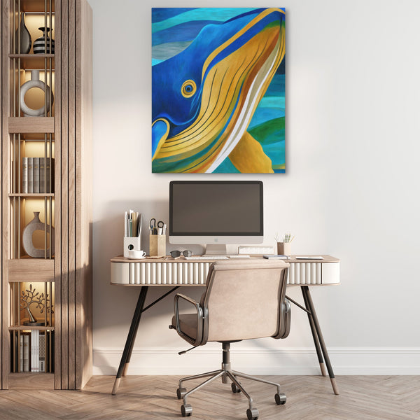 Humpback's Golden Grace in a room