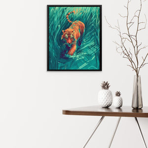 Hunting Green Tiger - Luxury Wall Art