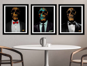 Hustler Skulls 3 Piece Semi - gloss Print Set - Luxury Wall Art