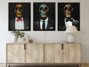 Hustler Skulls 3 Piece Set - Luxury Wall Art