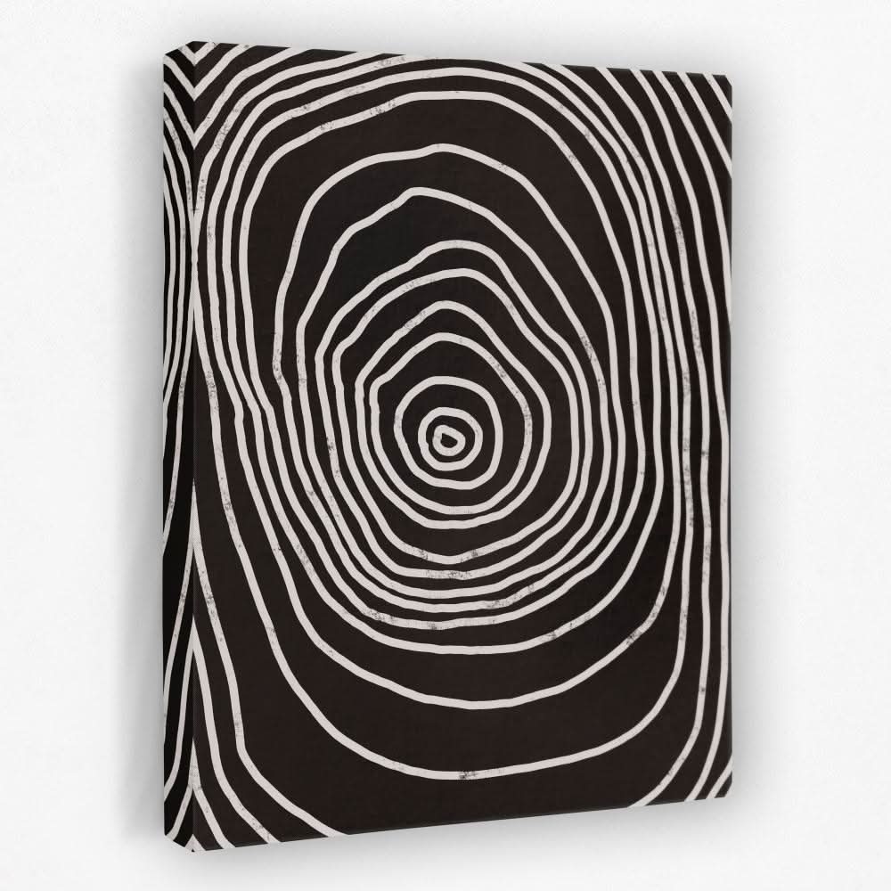 Hypnosis Symmetry - Black and White Canvas Wall Art