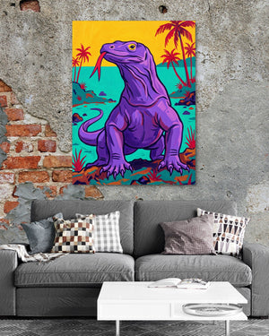 Island Komodo — island komodo psd exposed brick grey couch 1port flush print