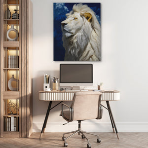 Ivory Lion Nightfall - Luxury Wall Art