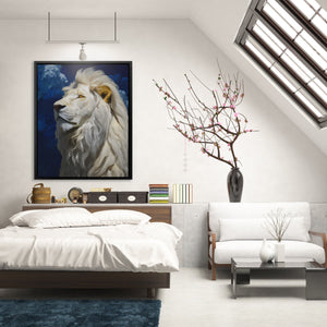 Ivory Lion Nightfall - Luxury Wall Art