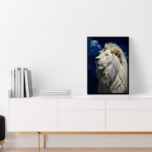 Ivory Lion Nightfall - Luxury Wall Art