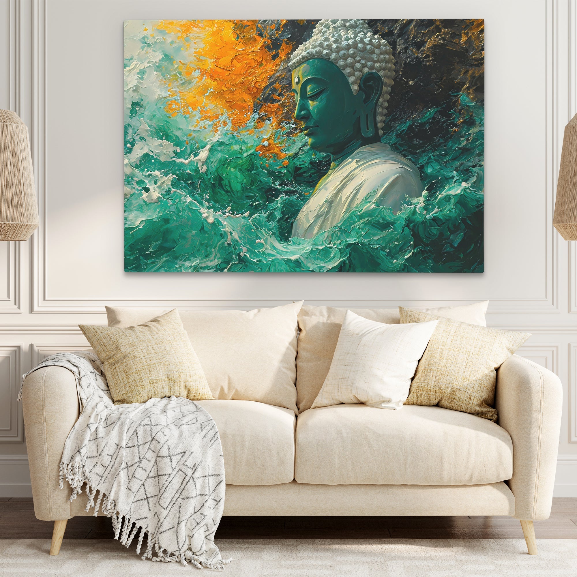 Jade Buddha Statue - Luxury Wall Art