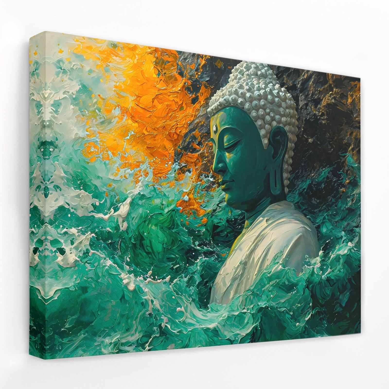 Jade Buddha Statue - Buddha Canvas Wall Art