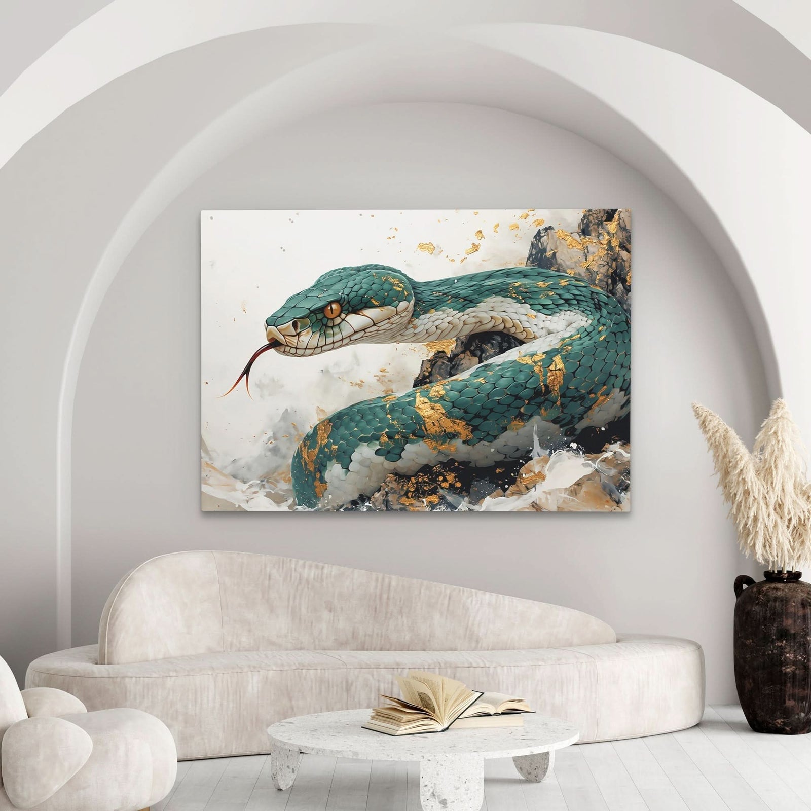 Jade Snake - Horizontal Canvas Wall Art