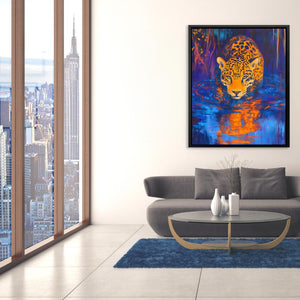 Jaguar at Midnight Stream - Luxury Wall Art