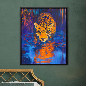Jaguar at Midnight Stream - Luxury Wall Art