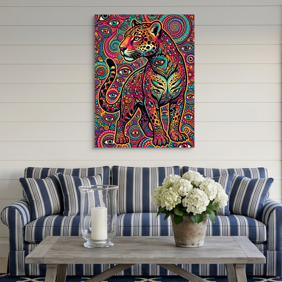 Jaguar Psychedelia — jaguar psychedelia sq striped couch 1port flush print