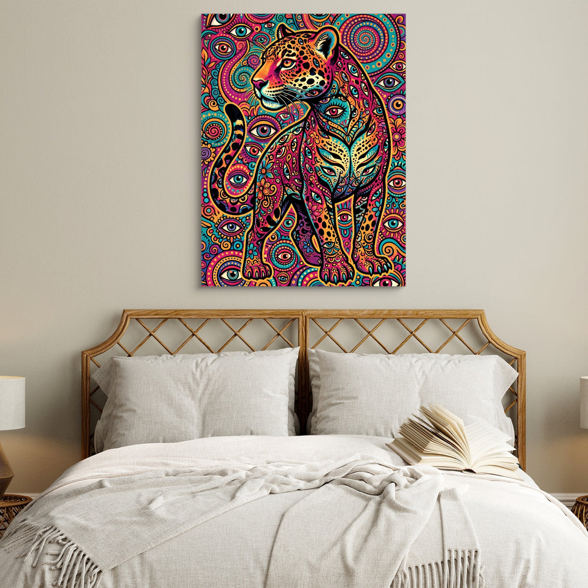 Jaguar Psychedelia — jaguar psychedelia sq white bedroom 1port flush print