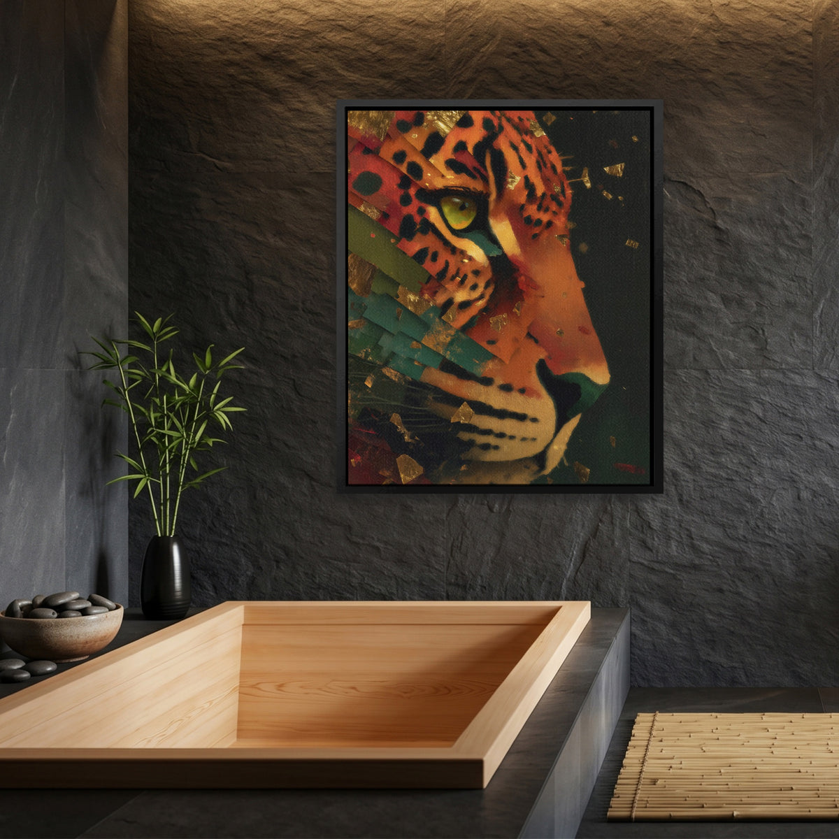 Jaguar Rust Geometric — Jaguar Rust Geometric Bamboo Bathroom Port 12