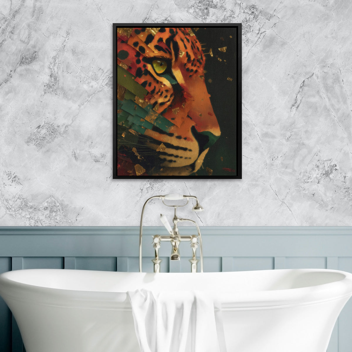 Jaguar Rust Geometric — Jaguar Rust Geometric Bathtub Granite Wall 30