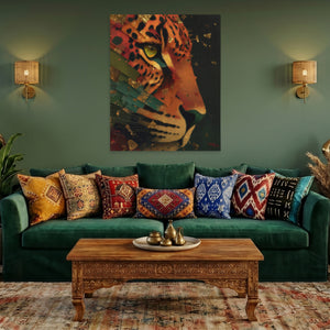 Jaguar Rust Geometric — Jaguar Rust Geometric Cozy Green Port 66