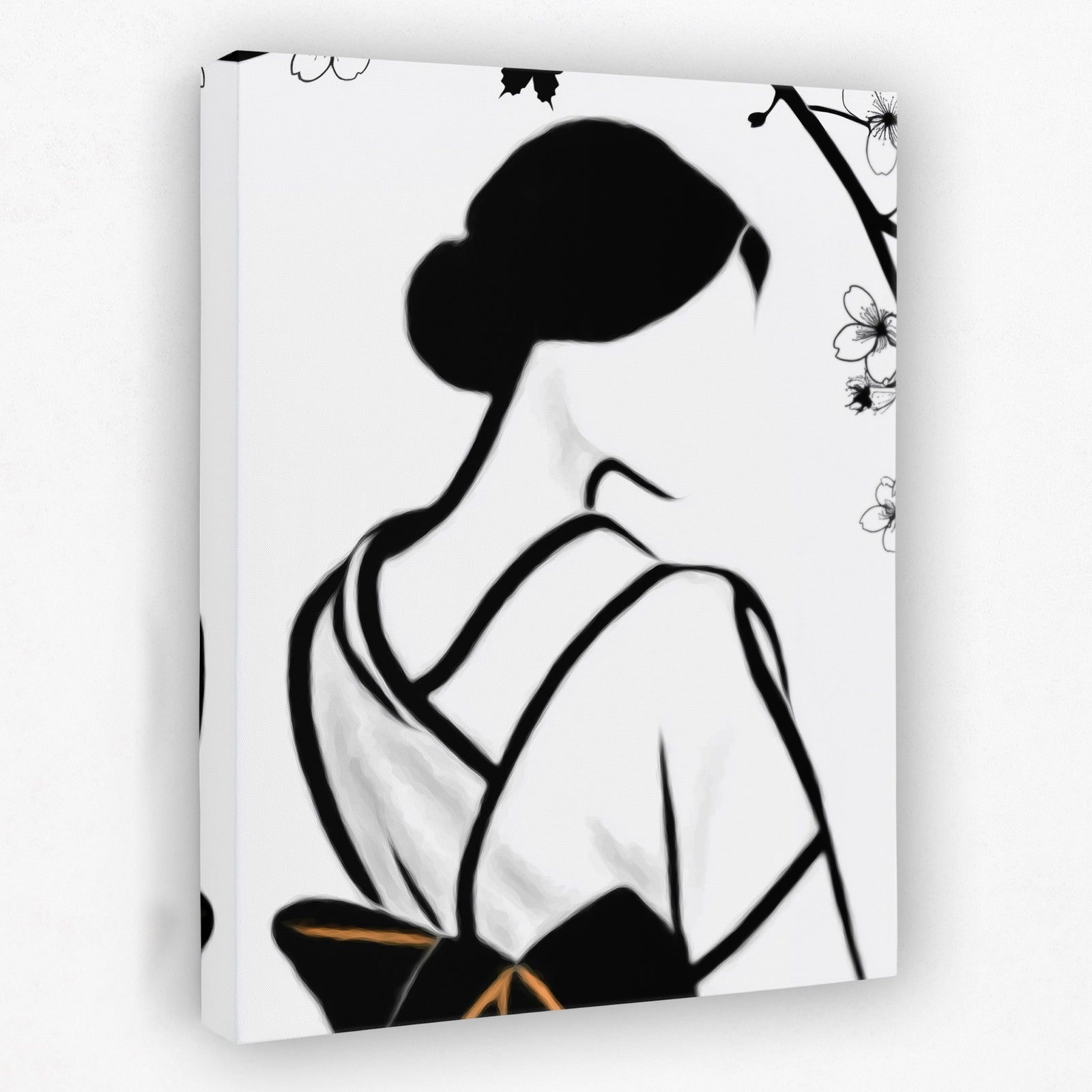 Japanese Geisha Silhouette — Japanese Geisha Silhouette Portrait   Side View   Mirror 193