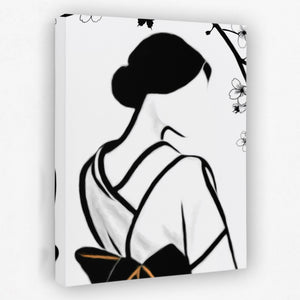 Japanese Geisha Silhouette — Japanese Geisha Silhouette Portrait   Side View   Mirror 193