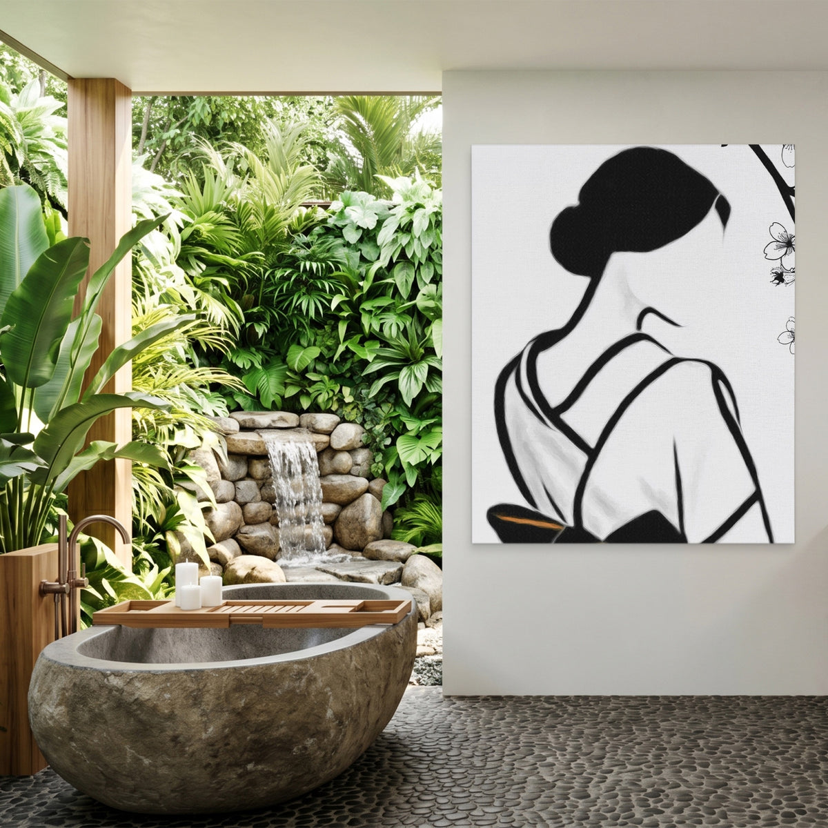 Japanese Geisha Silhouette — Japanese Geisha Silhouette Outdoor Bathroom Port 127