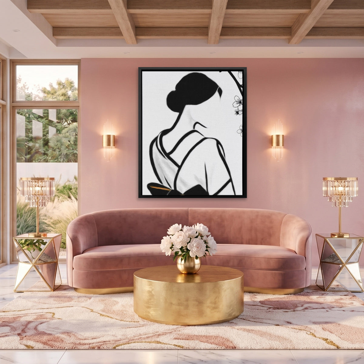 Japanese Geisha Silhouette — Japanese Geisha Silhouette Pink Pleasure Port 149